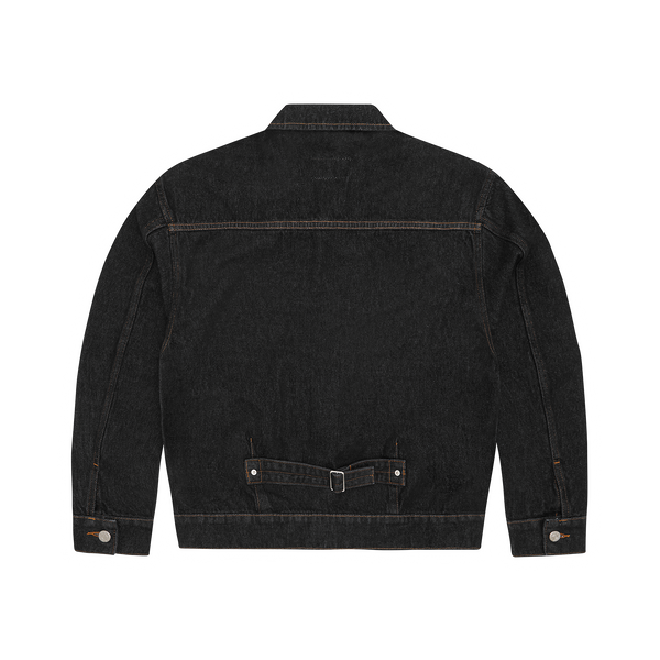 CREST CHAINSTITCH DENIM TRUCKER [WASHED BLACK]