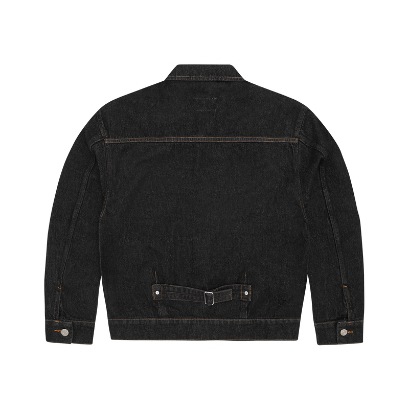 CREST CHAINSTITCH DENIM TRUCKER [WASHED BLACK]