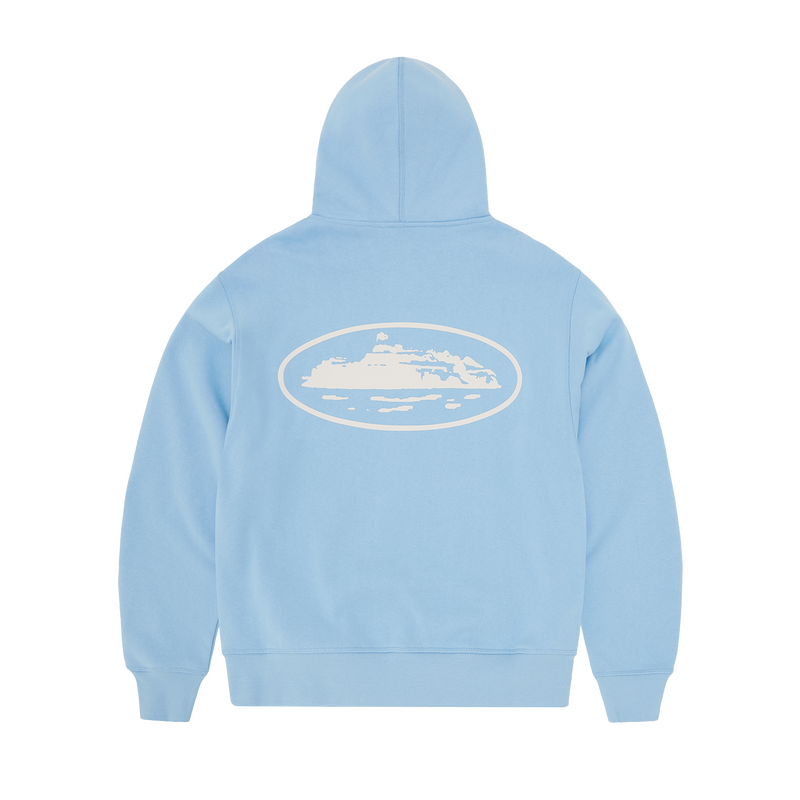 ISLAND PUFF PRINT ZIP HOODIE [BABY BLUE]