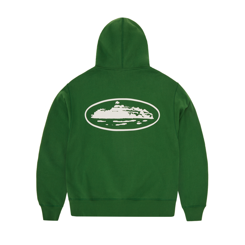 ISLAND PUFF PRINT ZIP HOODIE [GREEN]