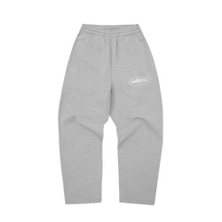 ISLAND PUFF PRINT OPEN HEM SWEATPANT [HEATHER GREY]